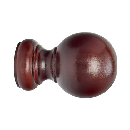 Kirsch 1 3/8" Wood Trends Wood Ball Finials (sold as pair), Mahogany