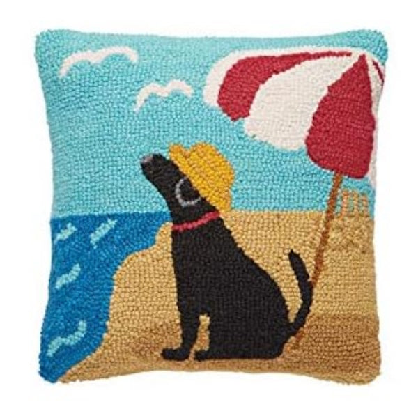 Beach Dog Decorative Hook Pillow