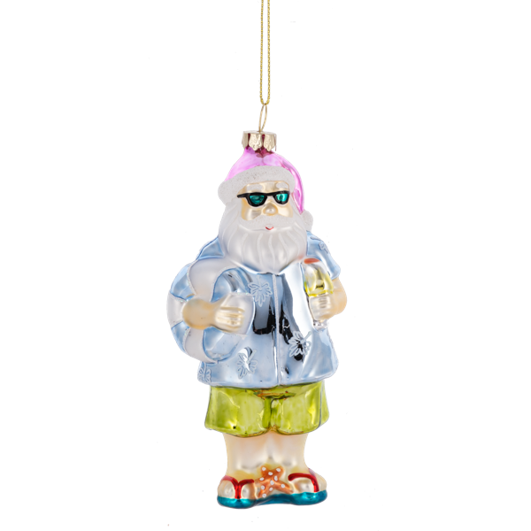 Beach Santa Ornament