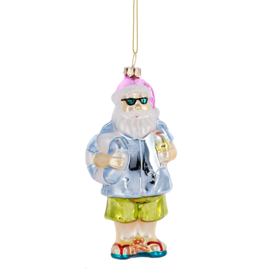 Beach Santa Ornament