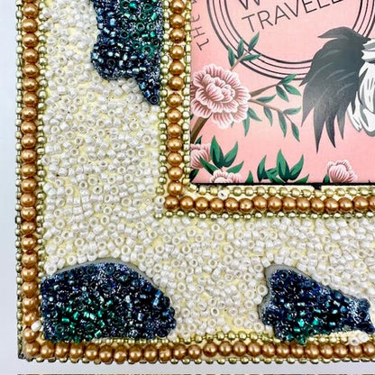 Beaded Animal Print Photo Frame-Fly By Night 5" x 7"