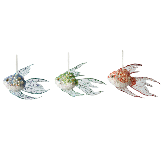 Beaded Fish Ornament-Assorted Colors, sold seperately