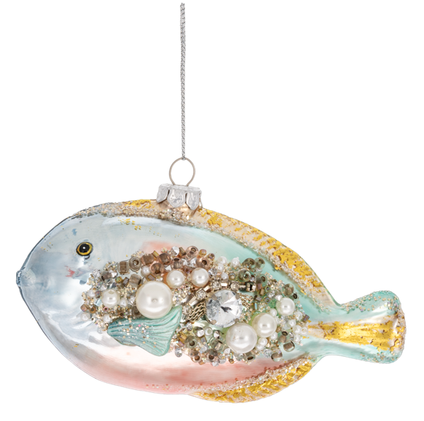 Beaded Glass Fish Ornament-Assorted, each sold separately