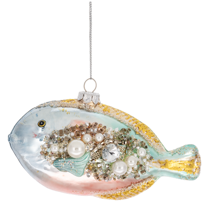 Beaded Glass Fish Ornament-Assorted, each sold separately