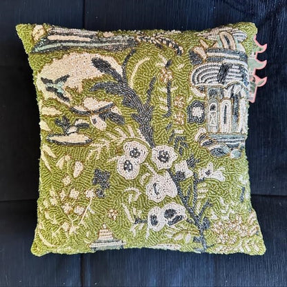 Beaded Chinoiserie Pagoda Pillow