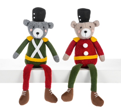 Handcrafted Bear Soldier Shelfsitter-Assorted, each sold separately