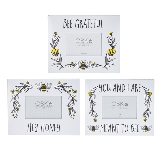 Bee & Floral Frame with Text, Assorted Styles-sold seperately