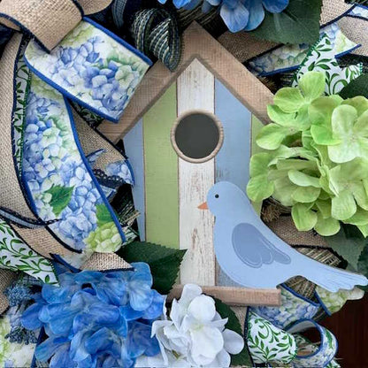Birdhouse Wreath-Handmade, Custom