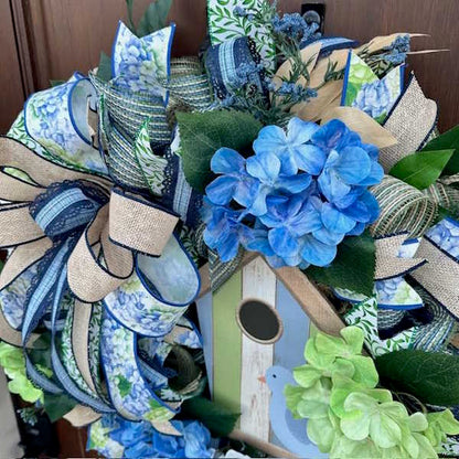 Birdhouse Wreath-Handmade, Custom