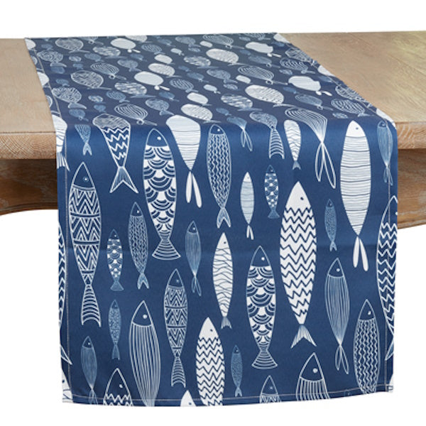 Blue Fish Table Runner