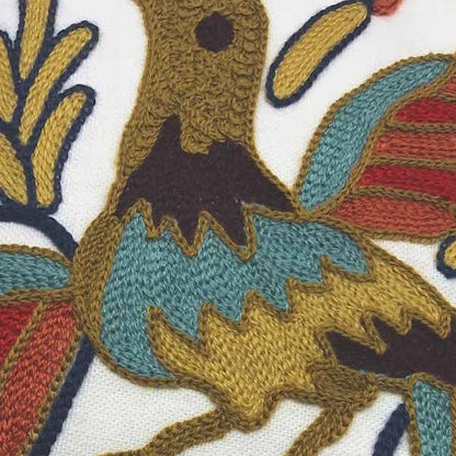 Phoenix Crewelwork Embroidered Pillow