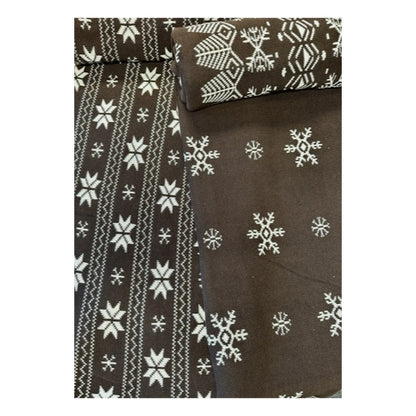 Nordic Style Cotton Throw-Dark Brown/Cream