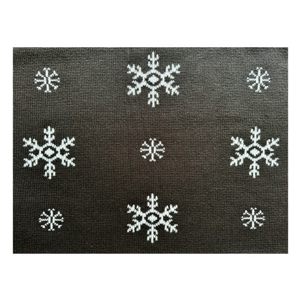 Nordic Style Cotton Throw-Dark Brown/Cream