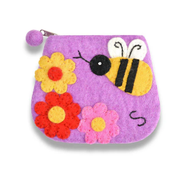 Bumble Bee Coin Purse-Purple