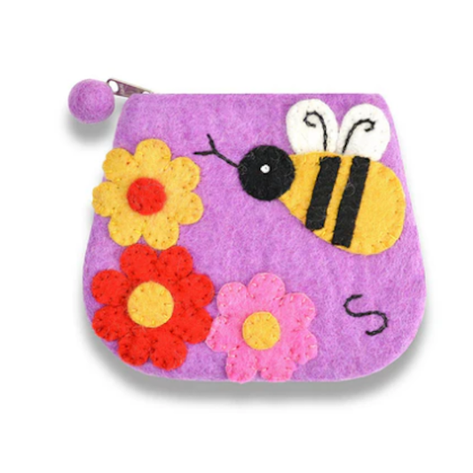 Bumble Bee Coin Purse-Purple