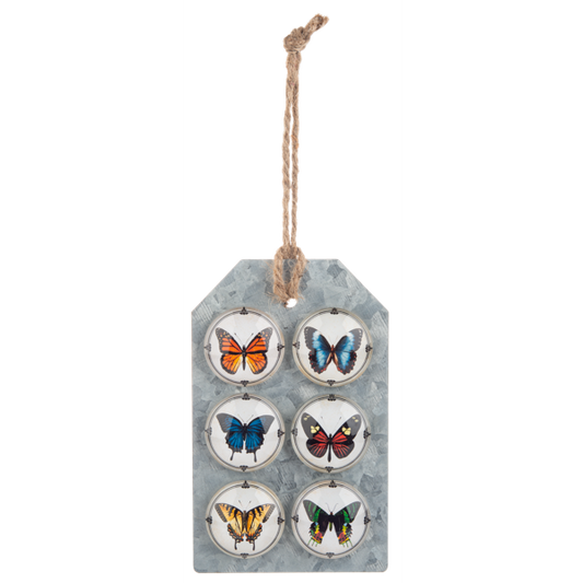 Glass Butterfly Magnets-Set of 6