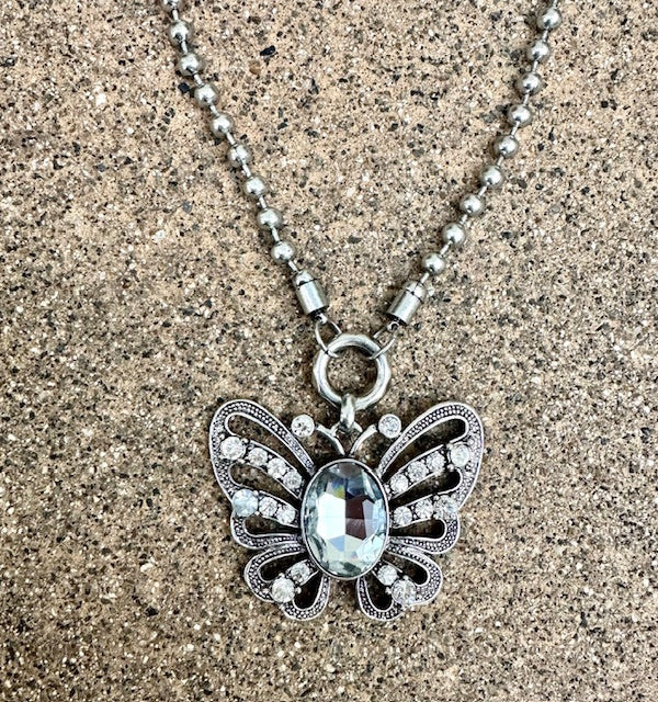 Jeweled Butterfly Necklace