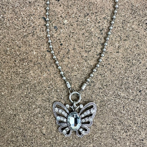 Jeweled Butterfly Necklace