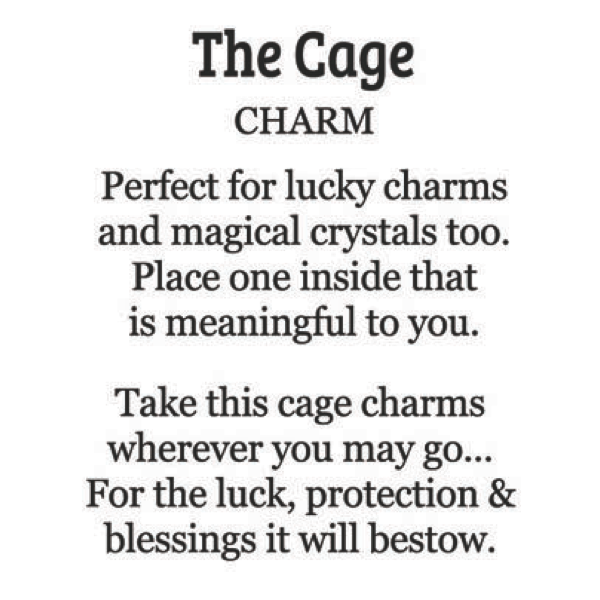 The Cage Charm-Silver or Gold, sold seperately