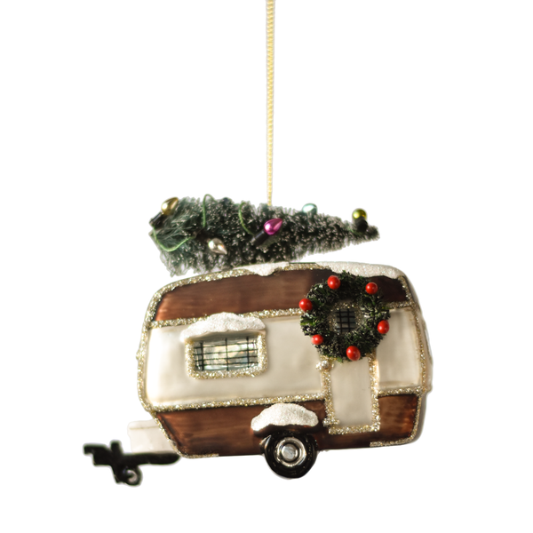 Camper Ornament, Glass