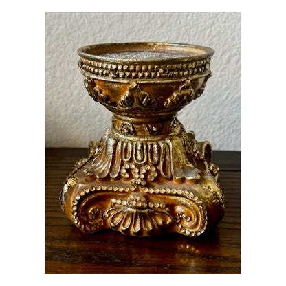 Gold Acanthus Jeweled Candle Base