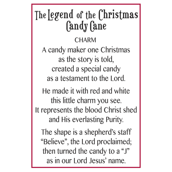 The Legend of the Christmas Candy Cane Charm with Card