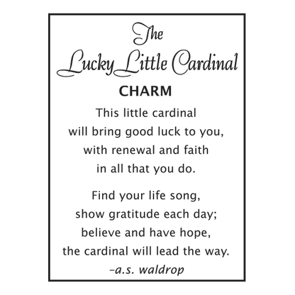 Lucky Little Cardinal Charm with Insert Card