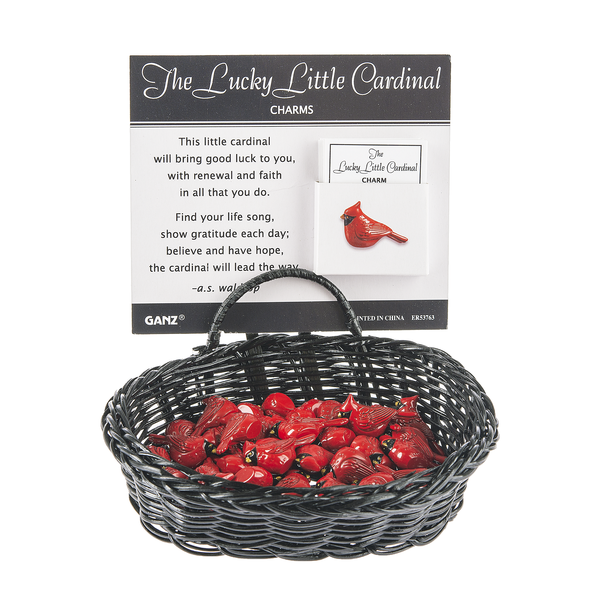 Lucky Little Cardinal Charm with Insert Card