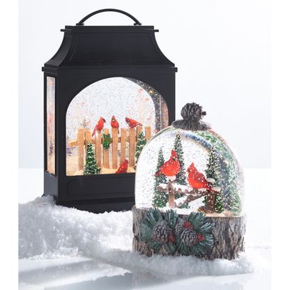 Cardinal Perch Lighted Water Globe
