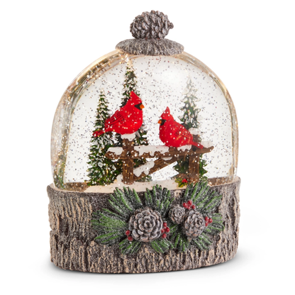Cardinal Perch Lighted Water Globe