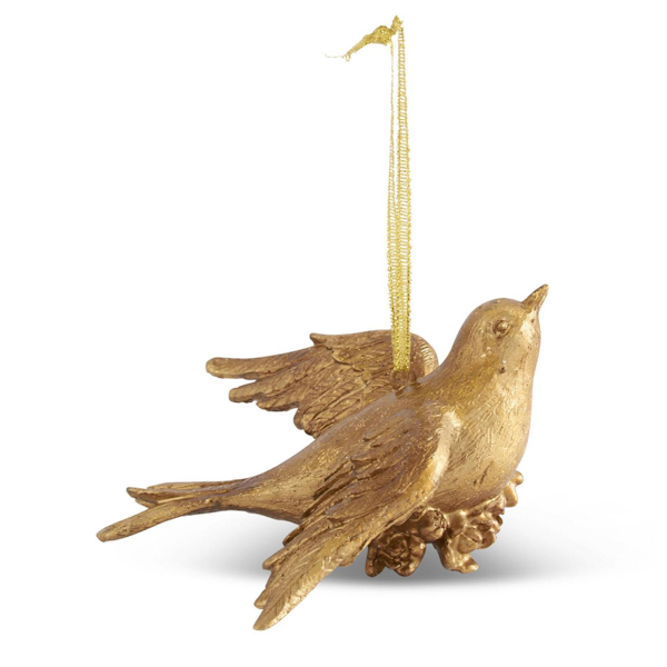 Carved Gold Leaf Bird Ornament-Assorted Styles, sold seperately