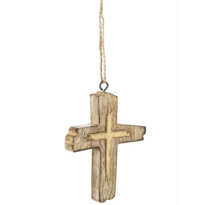 Carved Wood Cross Ornament, each sold seperately