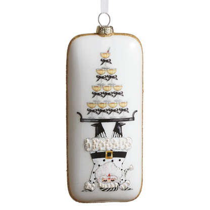 Champagne Santa Rectangle Ornament