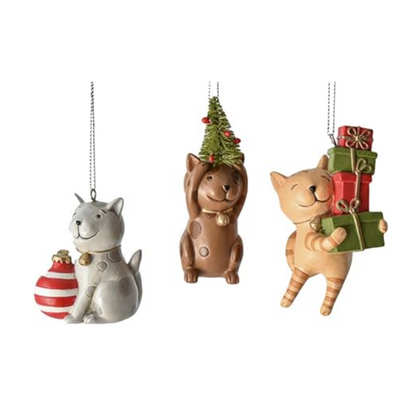 Christmas Cat Ornament, Assorted Kitties-sold separately