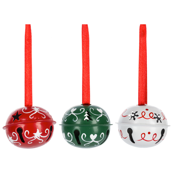 Christmas Jingle Bell Ornaments-Set of 6