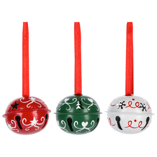 Christmas Jingle Bell Ornaments-Set of 6