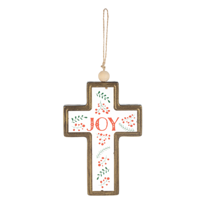 Christmas Text Cross Ornament-Assorted Styles, each sold separately