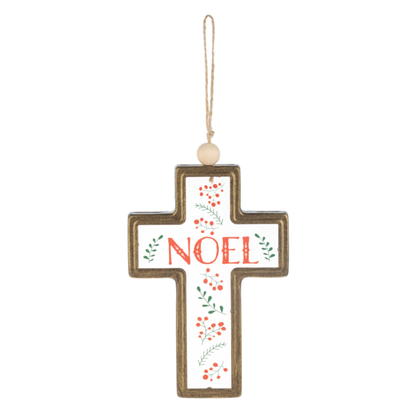 Christmas Text Cross Ornament-Assorted Styles, each sold separately