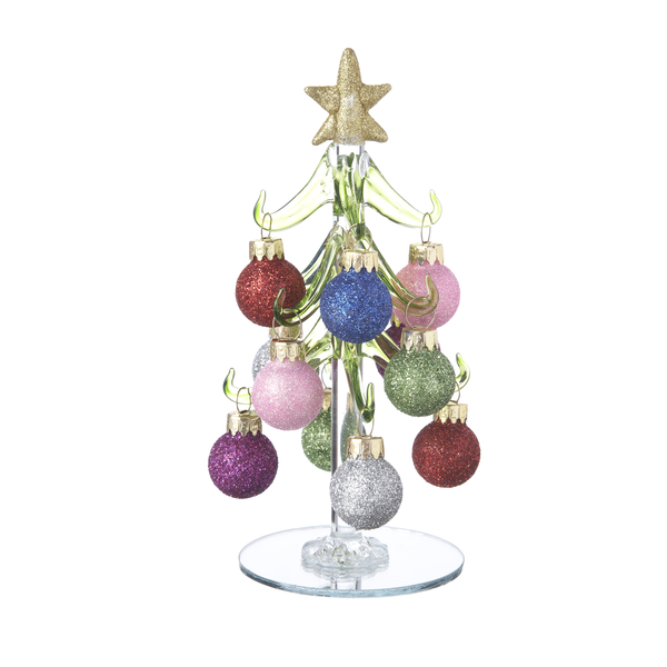 Glass Christmas Tree With Ornaments-Assorted Styles, sold separately