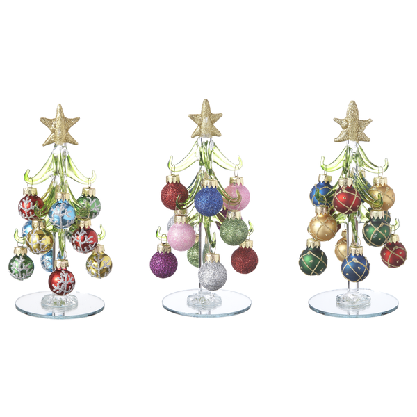 Glass Christmas Tree With Ornaments-Assorted Styles, sold separately