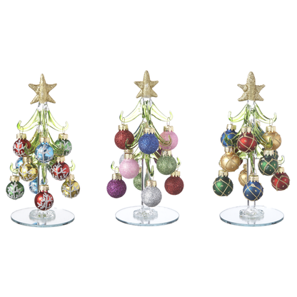 Glass Christmas Tree With Ornaments-Assorted Styles, sold separately