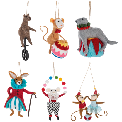 Handcrafted Circus Animal Ornament-Assorted, each sold separately
