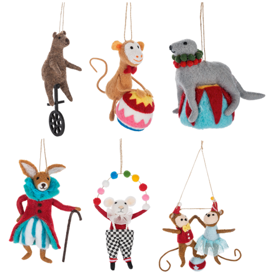 Handcrafted Circus Animal Ornament-Assorted, each sold separately
