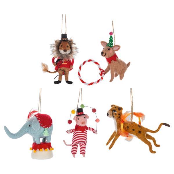 Handcrafted Circus Animals Ornament-Assorted, each sold separately