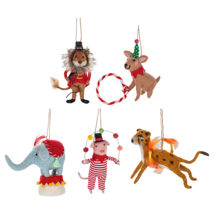 Handcrafted Circus Animals Ornament-Assorted, each sold separately