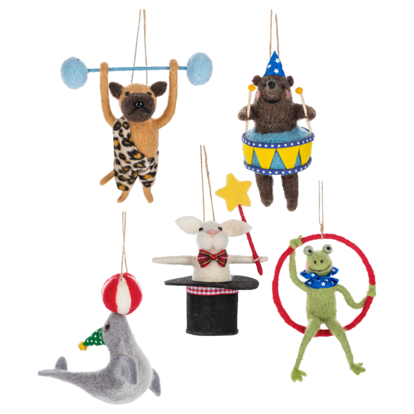 Handcrafted Circus Performer Ornaments-Assorted, each sold separately