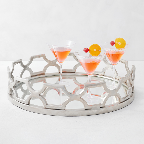 Clancy Round Mirrored Tray