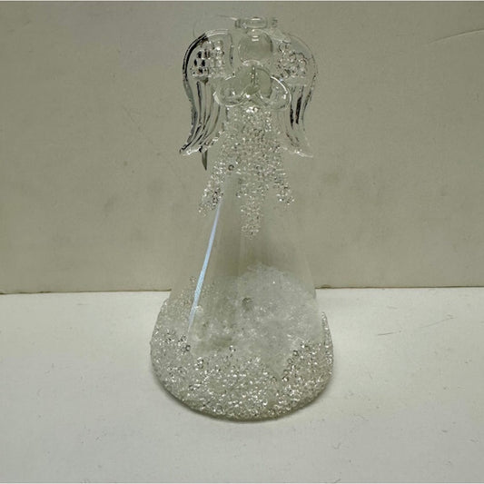 Clear LED Angel w/Glass Beads