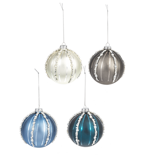 Coastal Beaded Ball Ornament