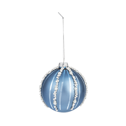 Coastal Beaded Ball Ornament